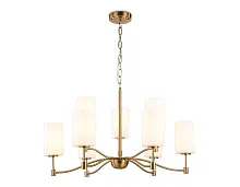 Люстра подвесная LH56054 Ambrella light белая на 6 ламп, основание латунь в стиле современный Люстра подвесная LH56054 Ambrella light белая на 6 ламп, основание латунь в стиле современный